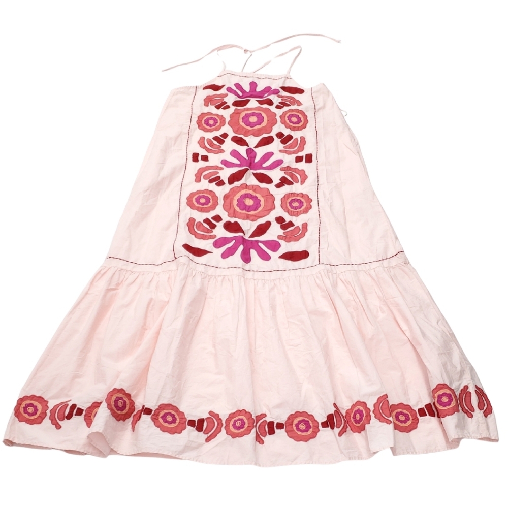 NEW Zara Limited Edition Vibrant Floral Embroidered Cotton Summer Dress Pink XS - Picture 3 of 10